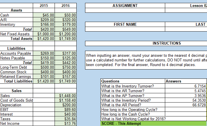 Assets Cash AIR Invento Total Net Fixed Assets Tota I Assets Liabilities