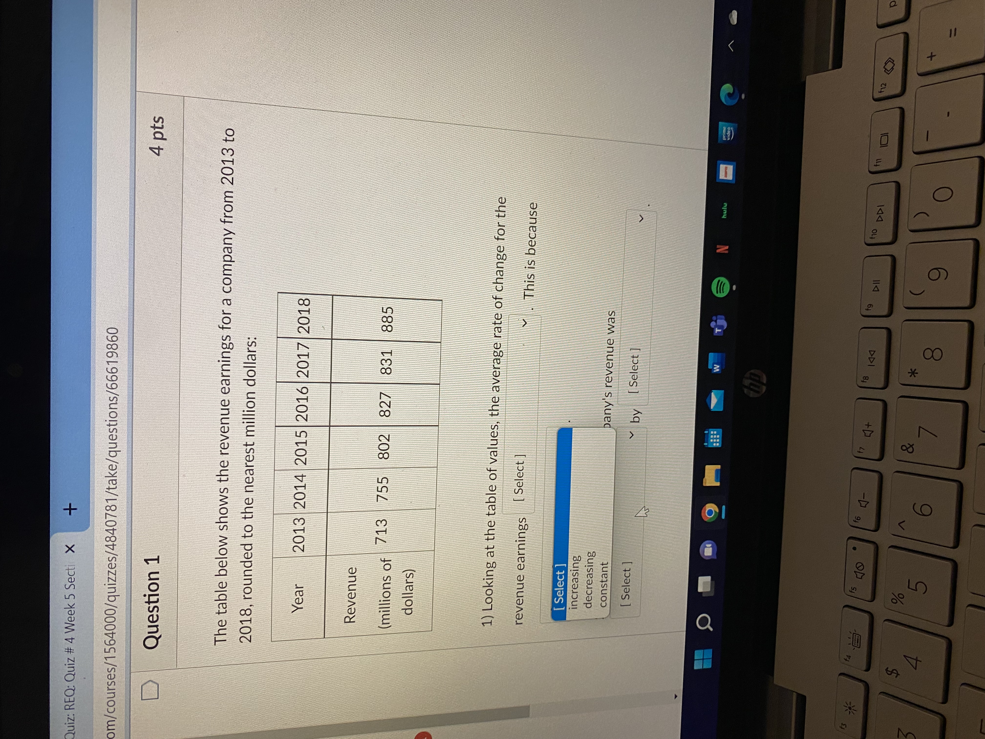 for a company from 2013 to 2018, rounded to the nearest million