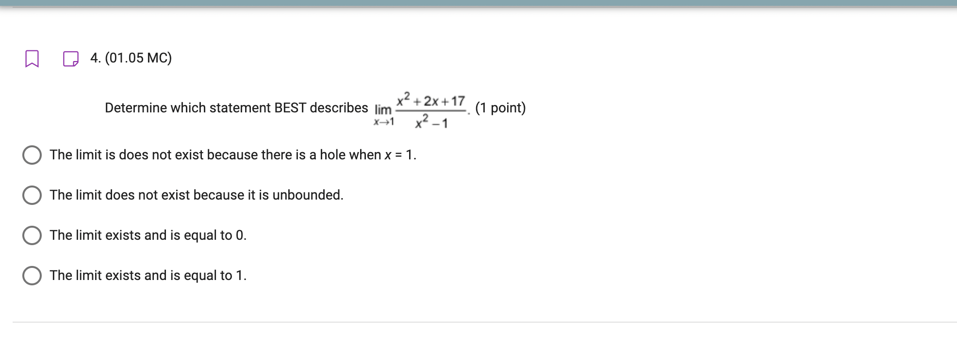 MC) Use the graph of g to determine 909\")- (1 point) 0