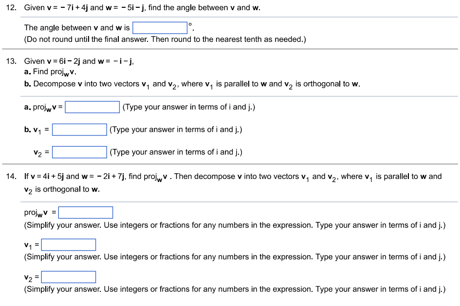 nonnegative angle between them, then v . w = (1) . (1)