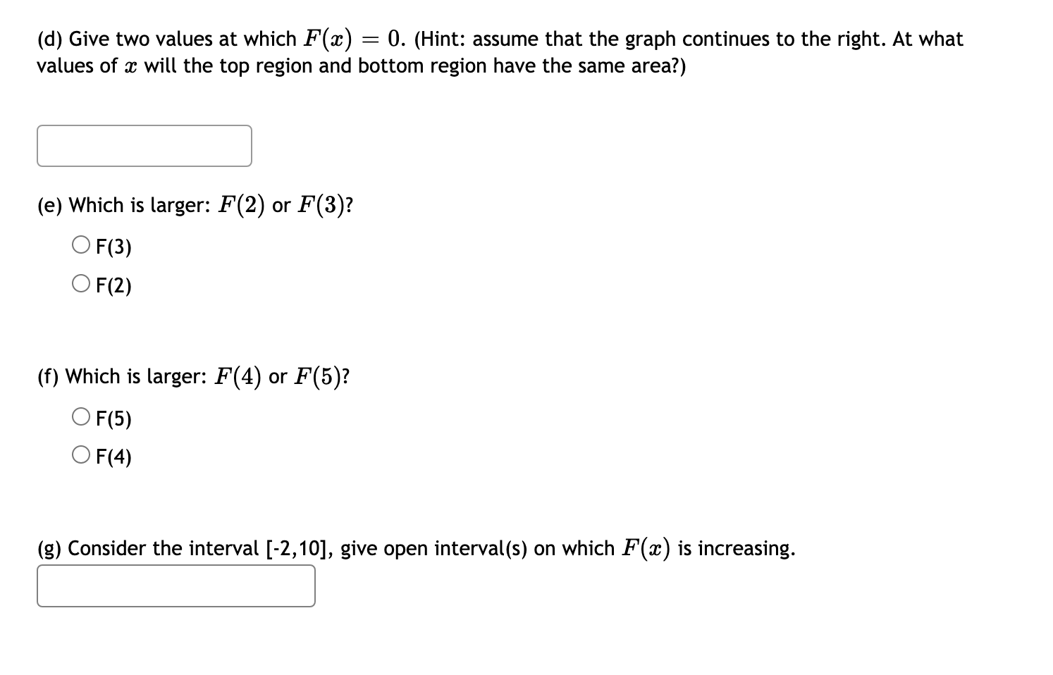 6 7 8 9 10 Q a) Match each F(a) with the