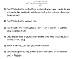  ar - 5r + 2x /(x)= 1) Find /"'(x) using the