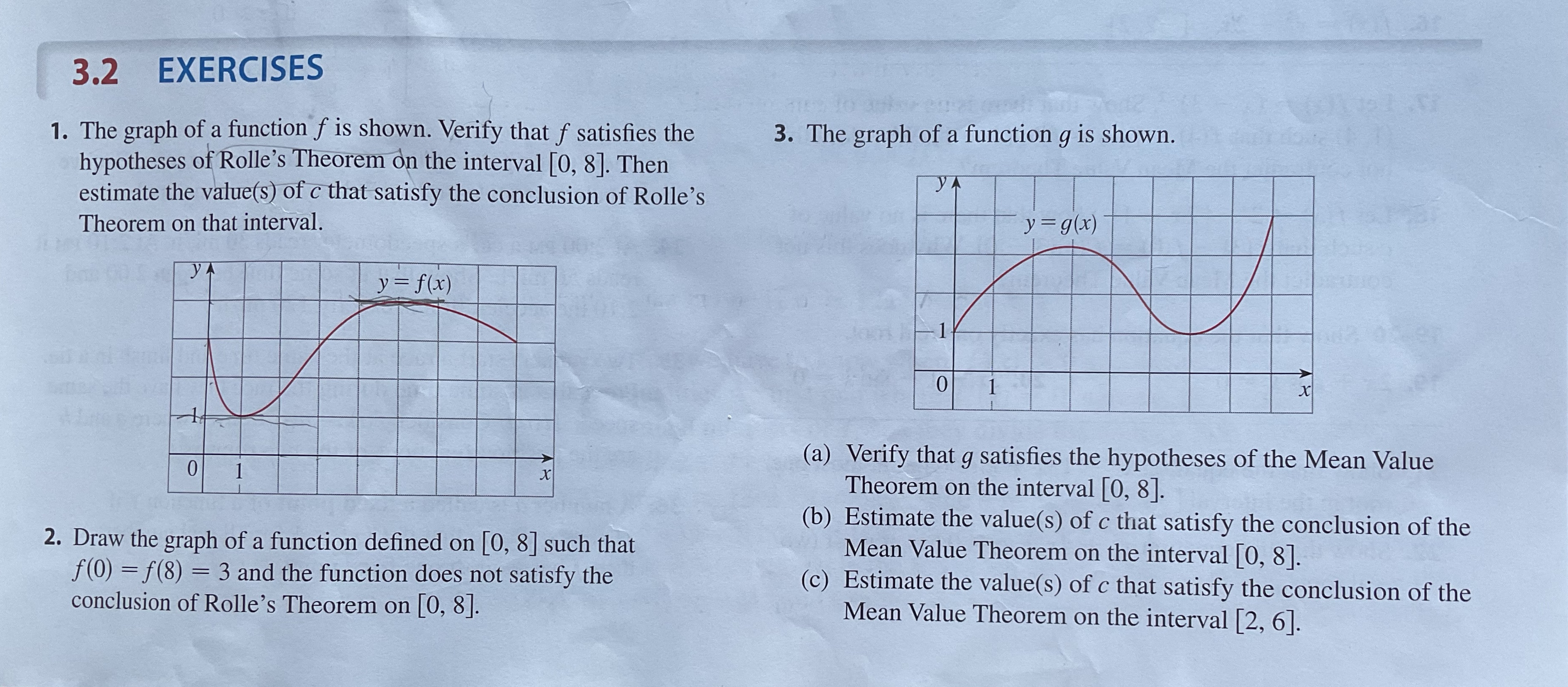 Verify that f satisfies the 3. The graph of a function g
