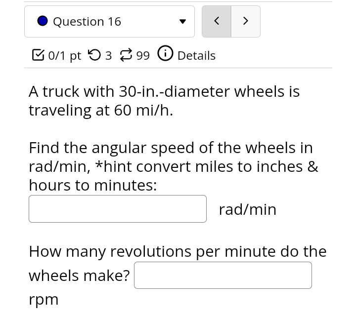  0 Question 16 v E1 on pt '0 3 2 99