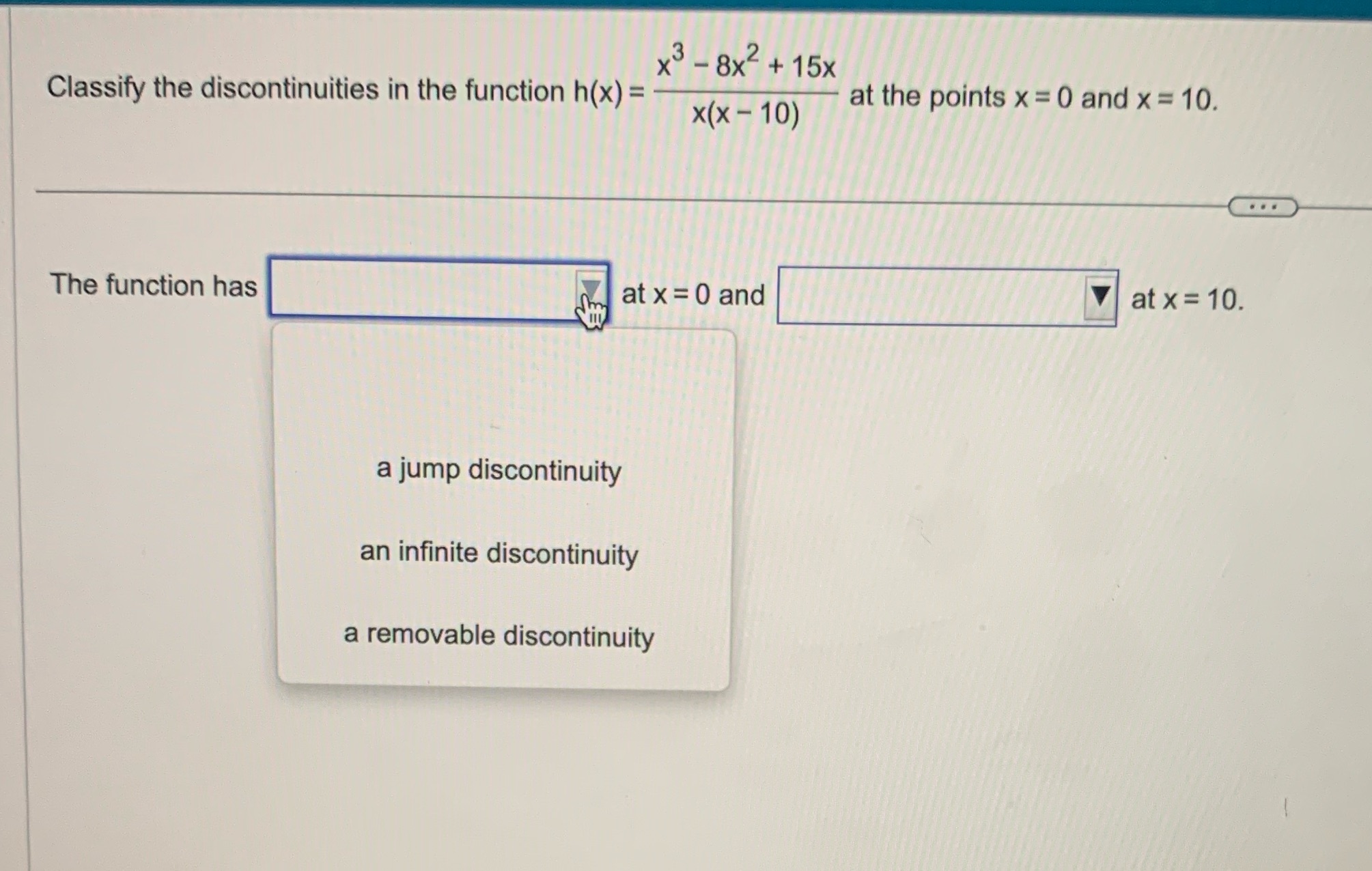 = x(x - 10) at the points x = 0 and x