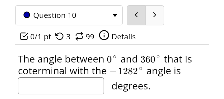 what angle would subtend an arc of length 7 feet? Question 13