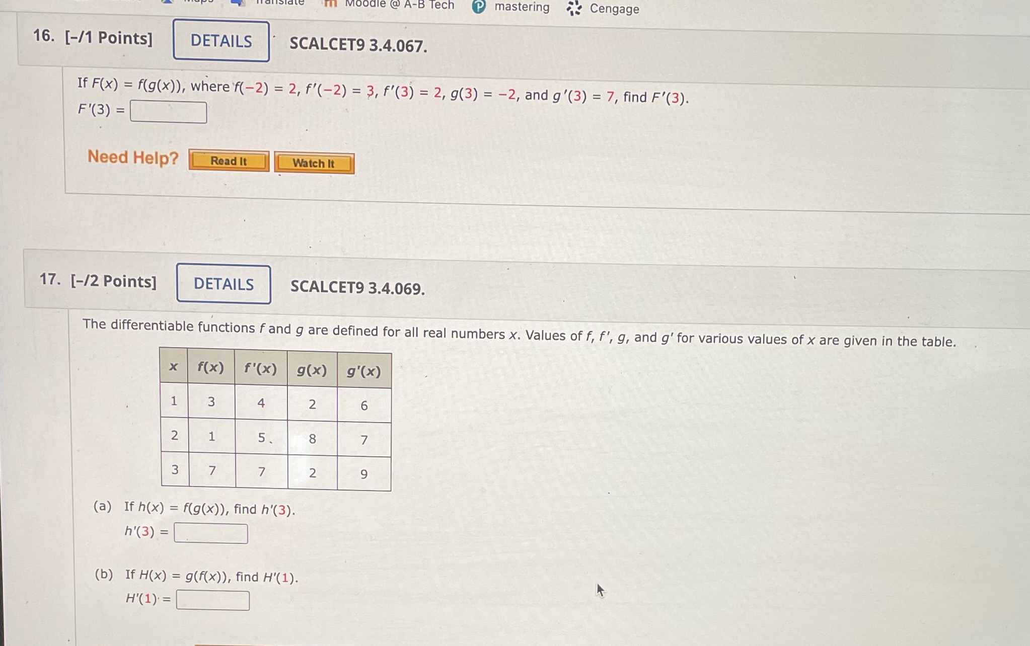  Help. Moodle @ A-B Tech mastering Cengage 16. [-/1 Points] DETAILS