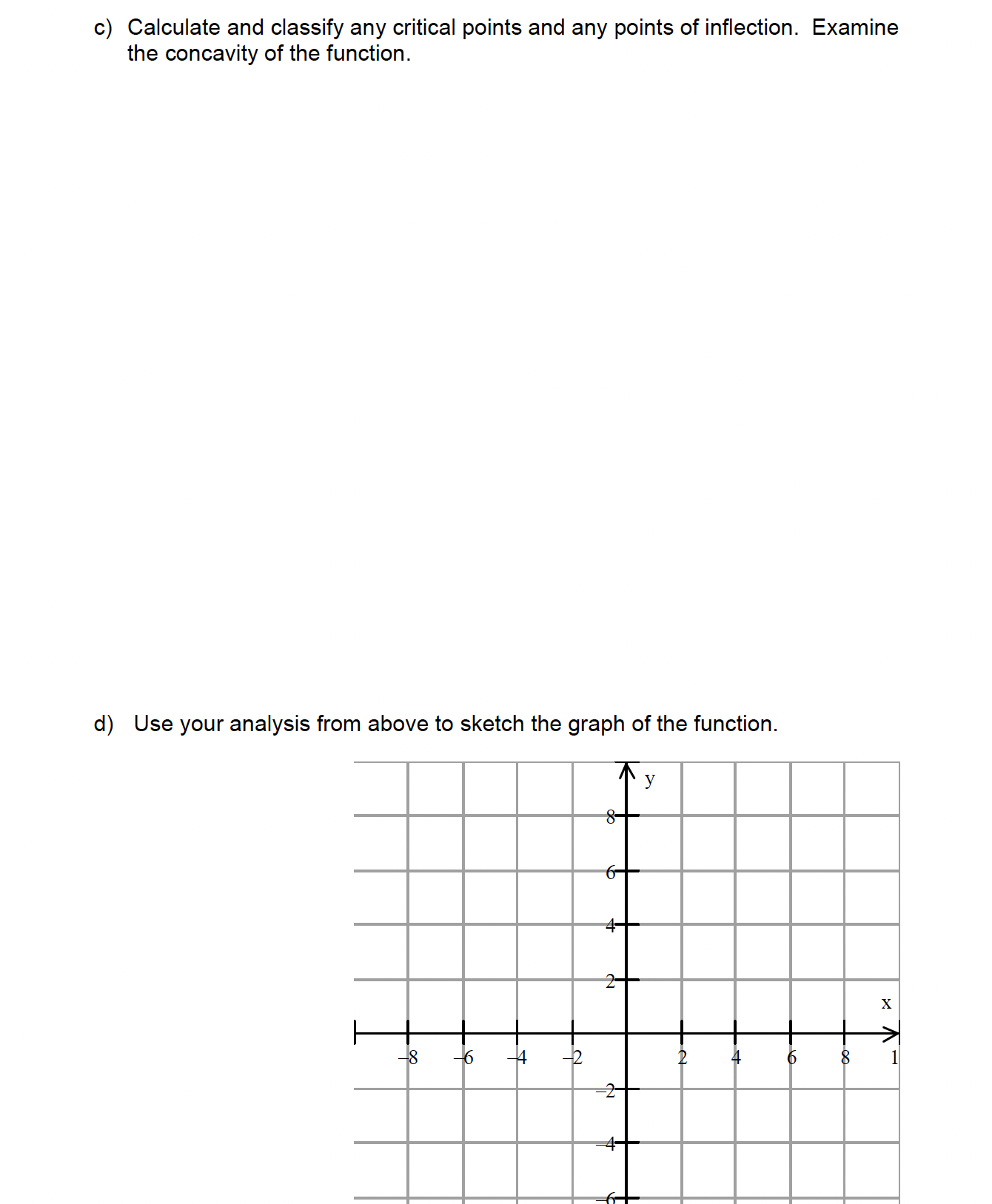 f (x) = x--2 x3 Note that the first and second derivatives