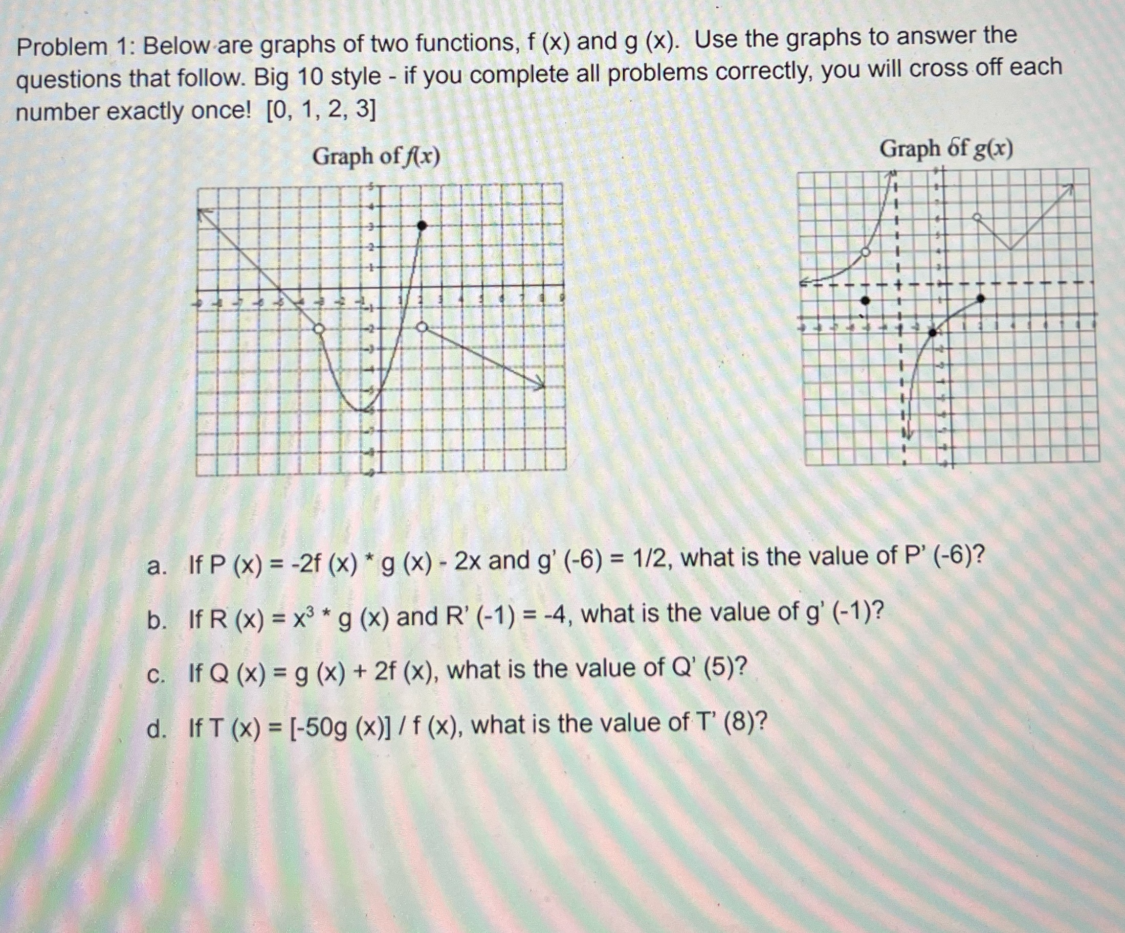 QUESTION 1. Thank you all so much!!! Problem 1: Below are graphs
