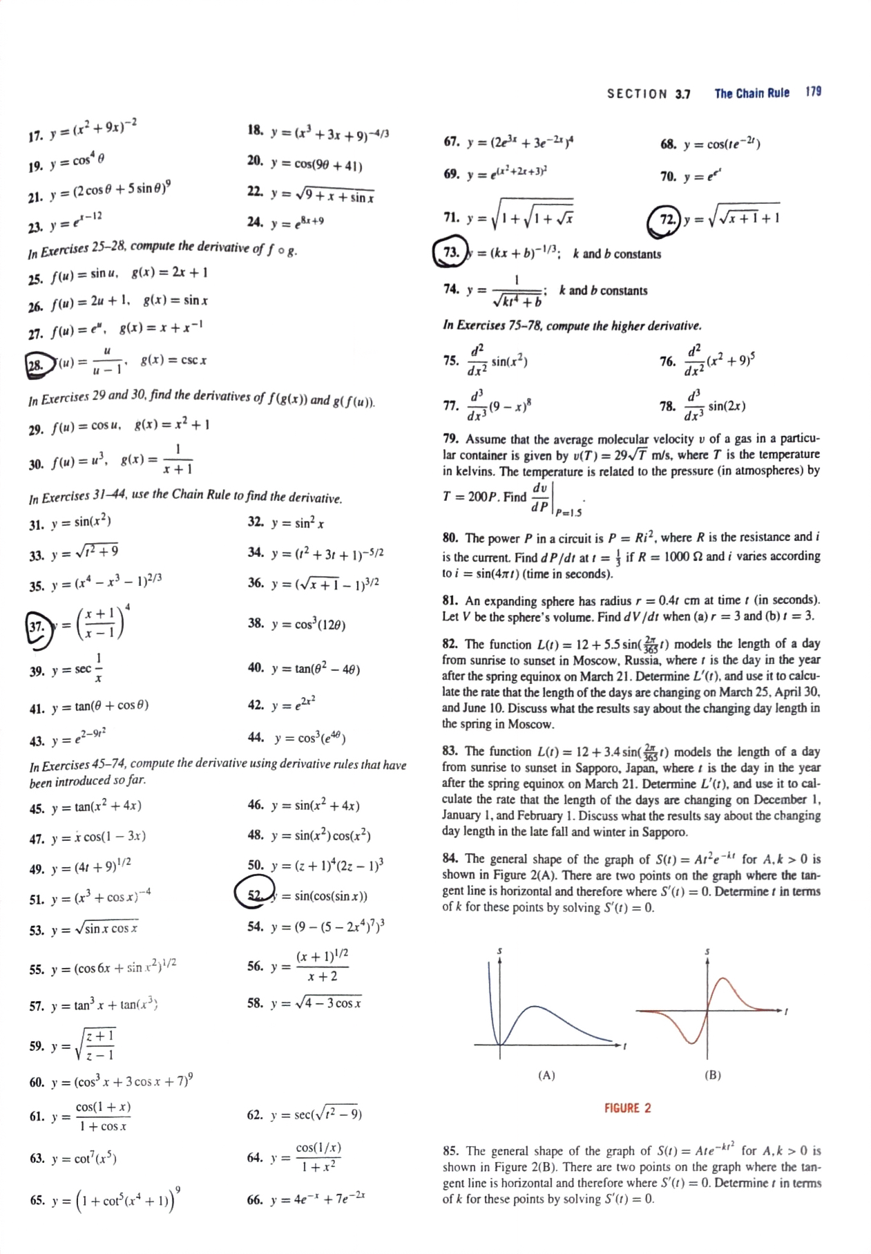 72, and 73. Thanks so much!! :) SECTION 3.7 The Chain Rule