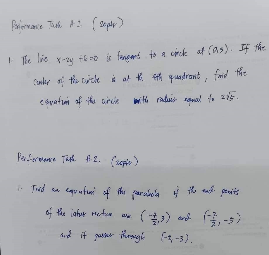 clean and clear HANDWRITTEN complete solutions. Minimize erasures and provide clear writings