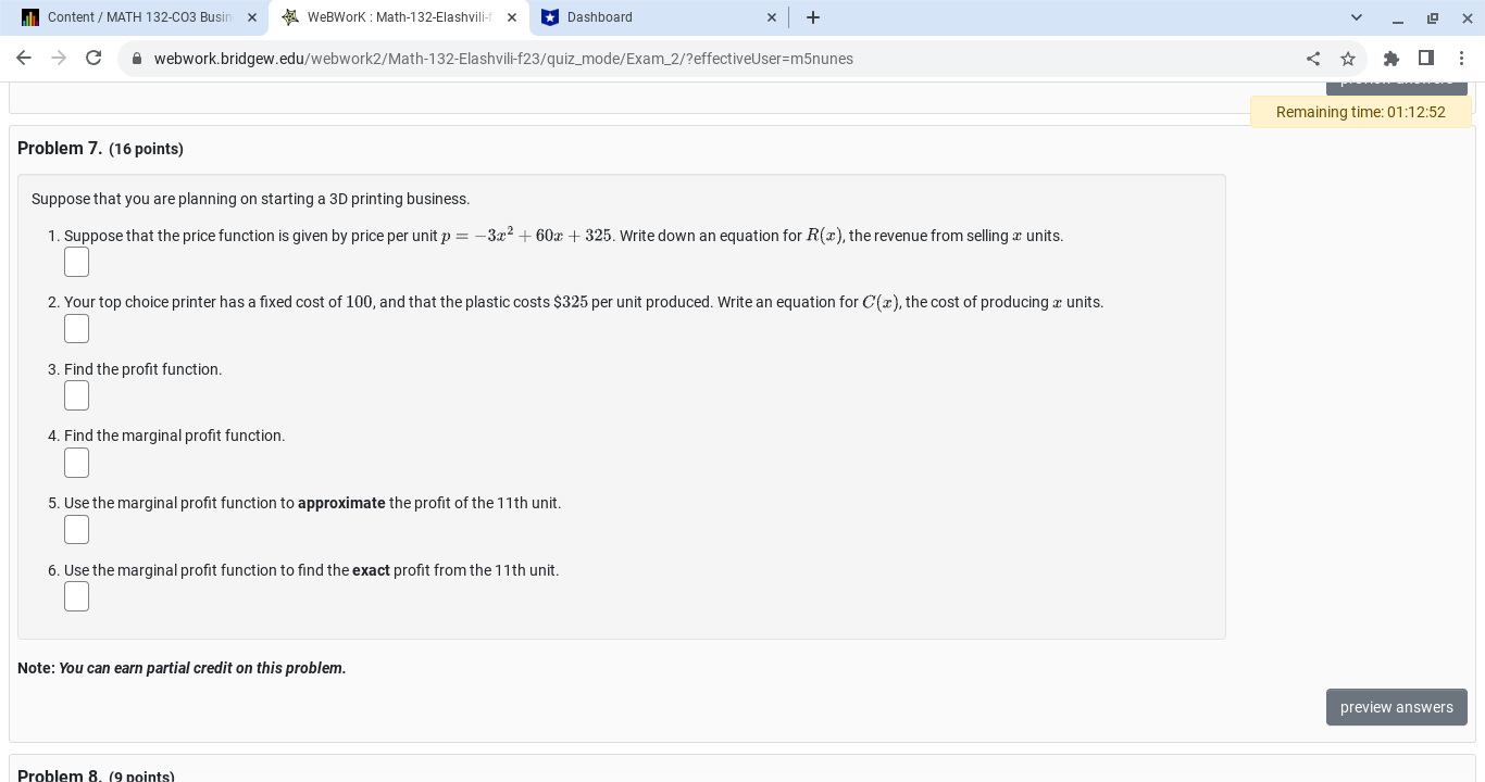 4. (6 points) If 62 + 8 f(x) = 5x + 4