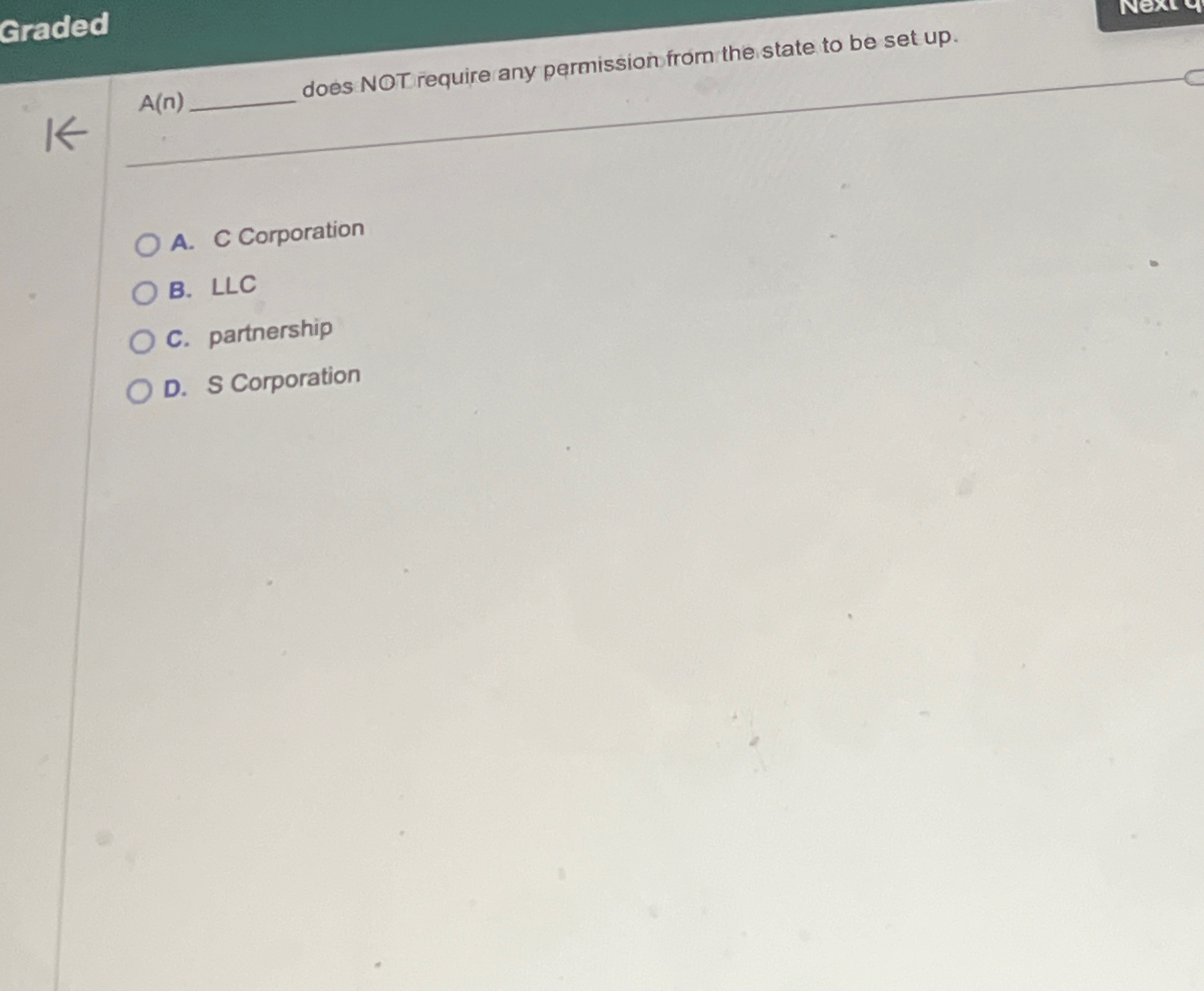 Graded A(n) does NOT require any permission from the state to