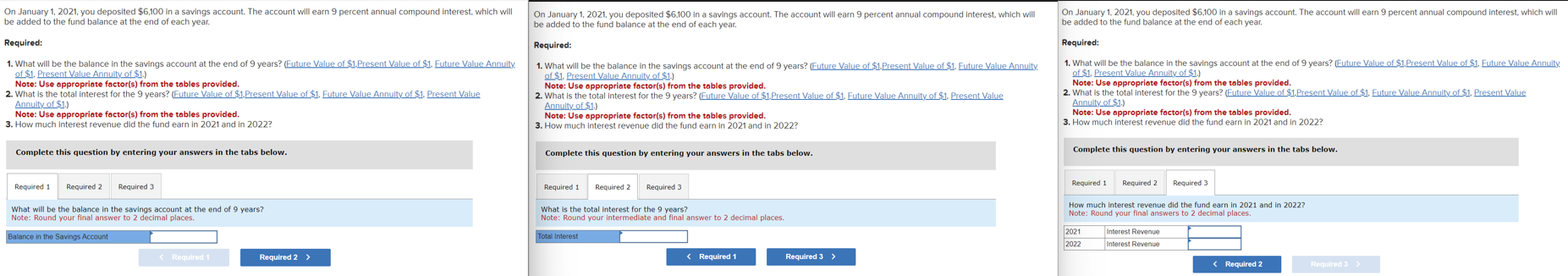 account will earn 9 percent annual compound interest, which will be added