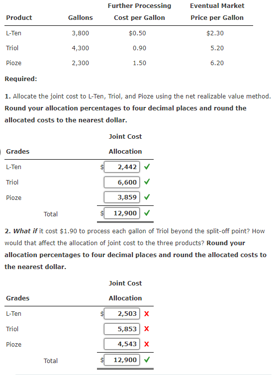  Allocating Joint Costs Using the Net Realizable Value Method A company