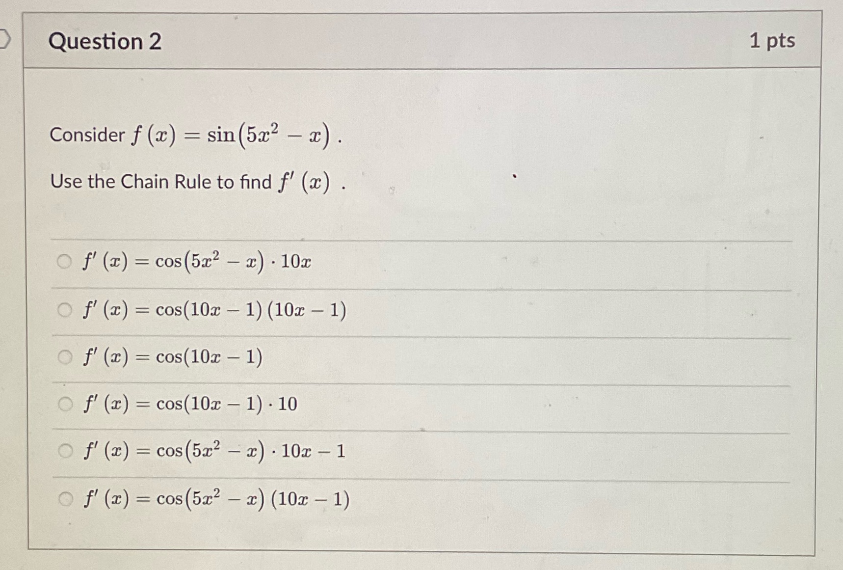 x) . Use the Chain Rule to find f' (x) . Of'