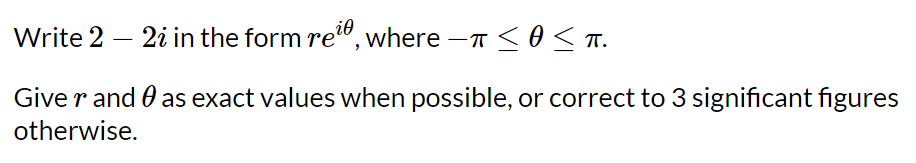 T. Give r and 0 as exact values when possible, or correct