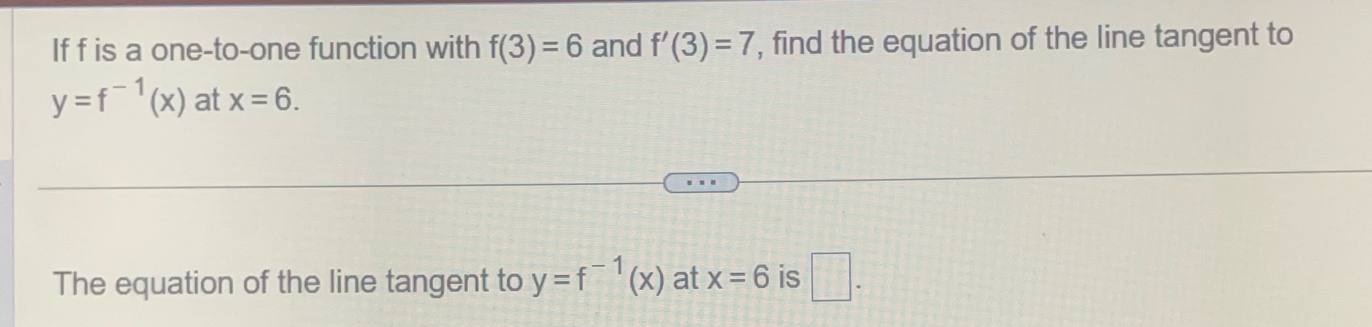 f'(3) =7, find the equation of the line tangent to y =f