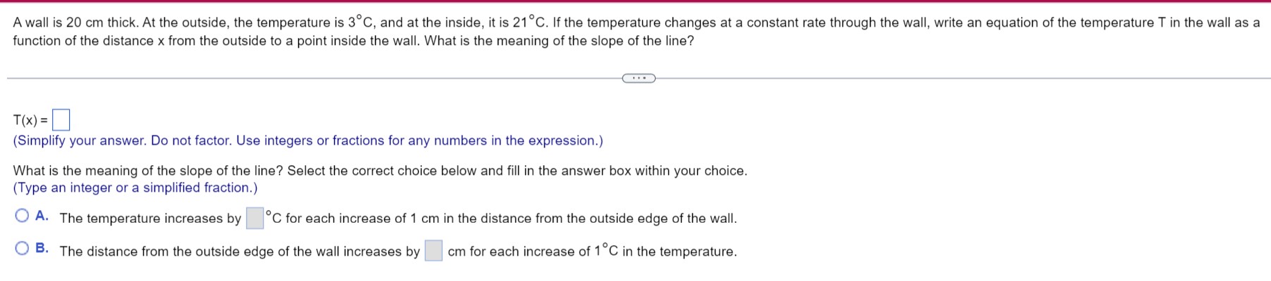 At the outside, the temperature is 3C, and at the inside, it