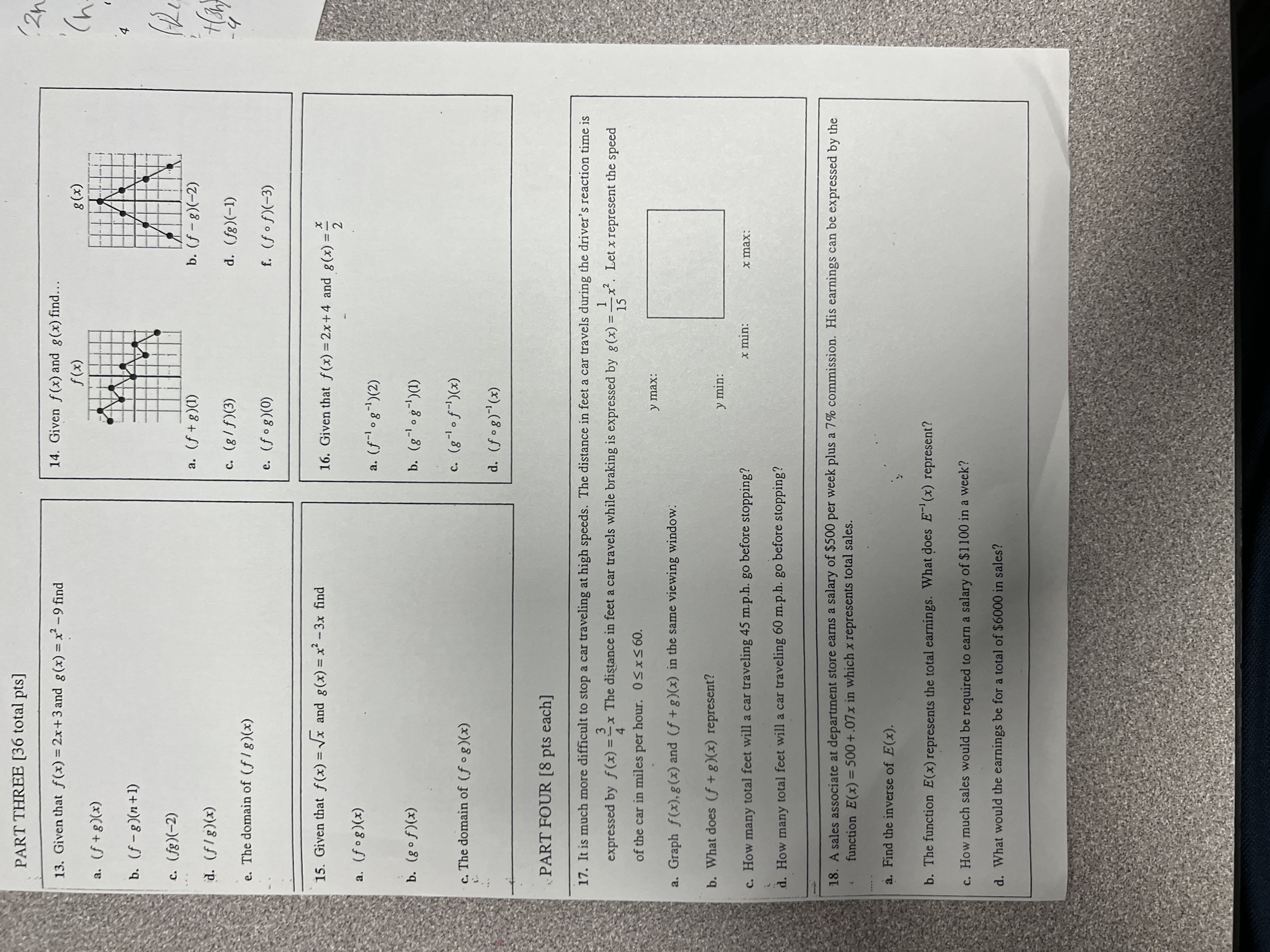 f(x) = 2x + 3 and 8(x) = x2 -9 find 14.