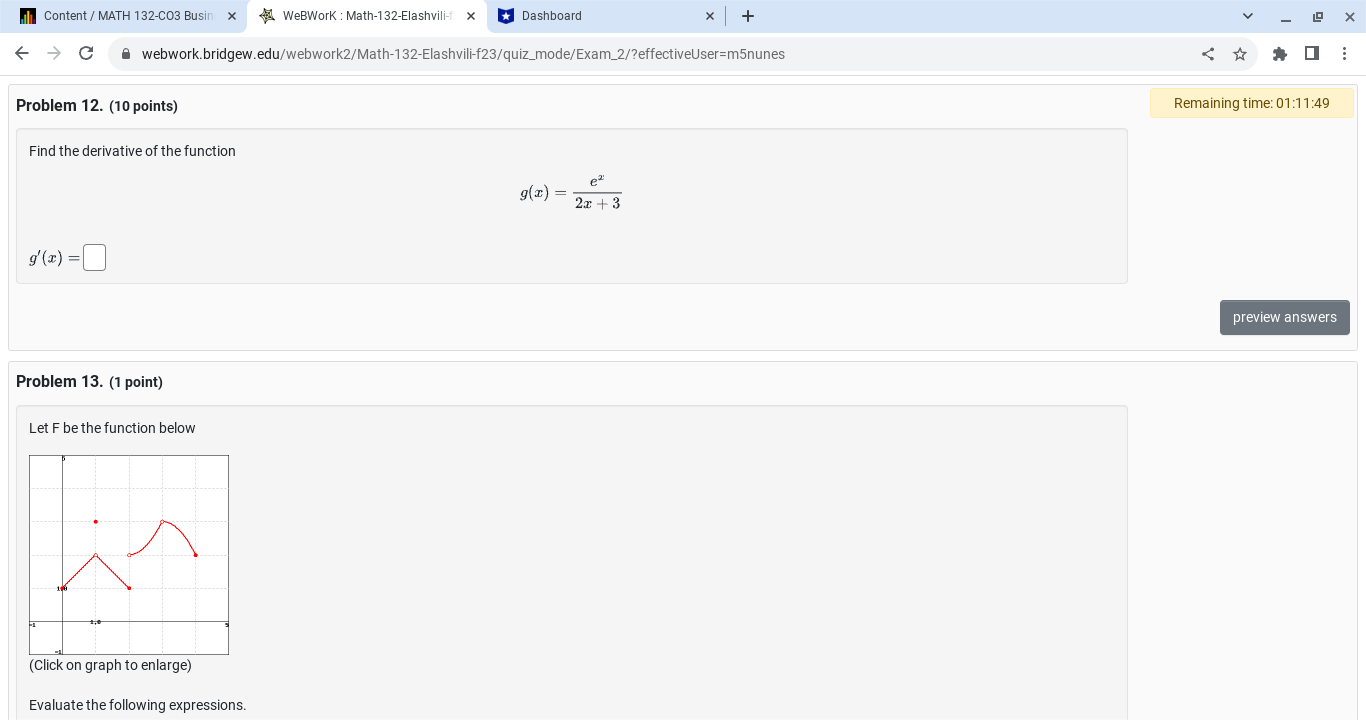 Content / MATH 132-CO3 Busin x WeBWork : Math-132-Elashvili-f x *