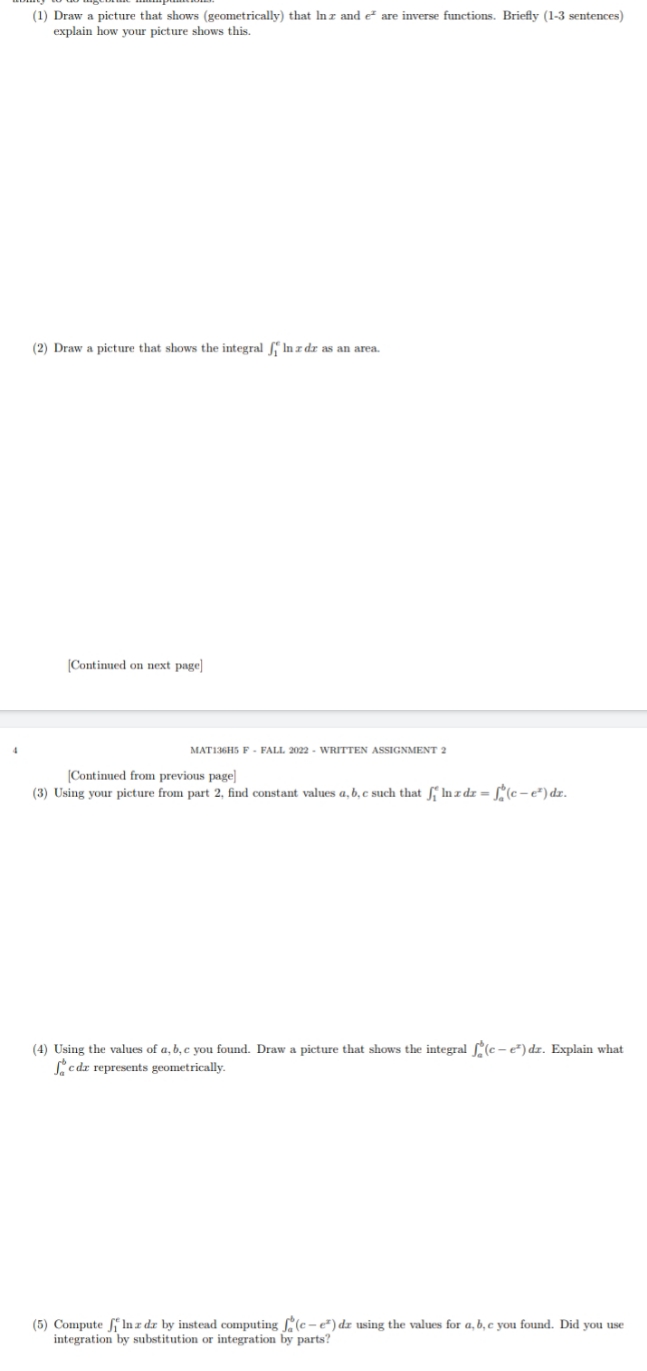 Draw a picture that shows (geometrically) that Inr and ed are inverse
