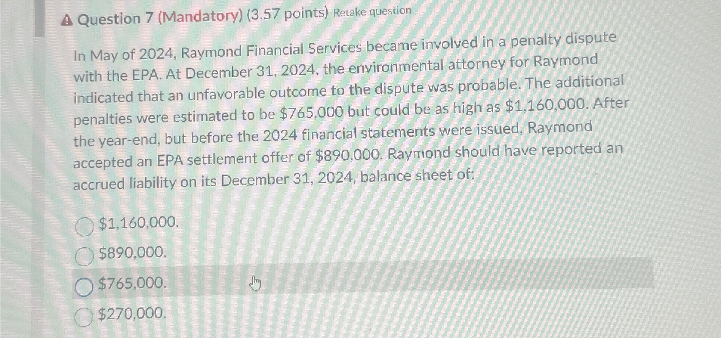 Services became involved in a penalty dispute with the EPA. At December
