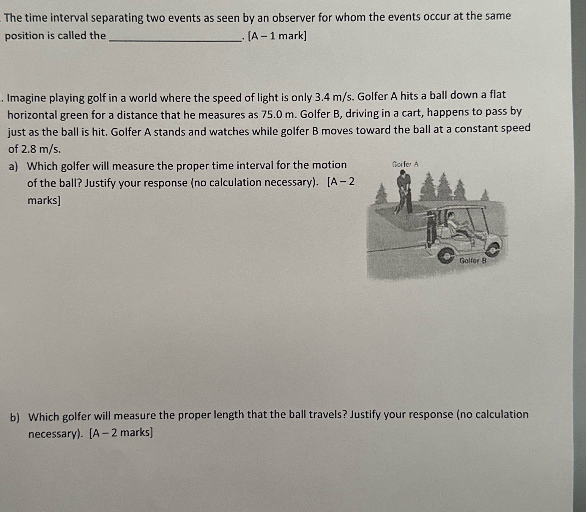 The time interval separating two events as seen by an observer