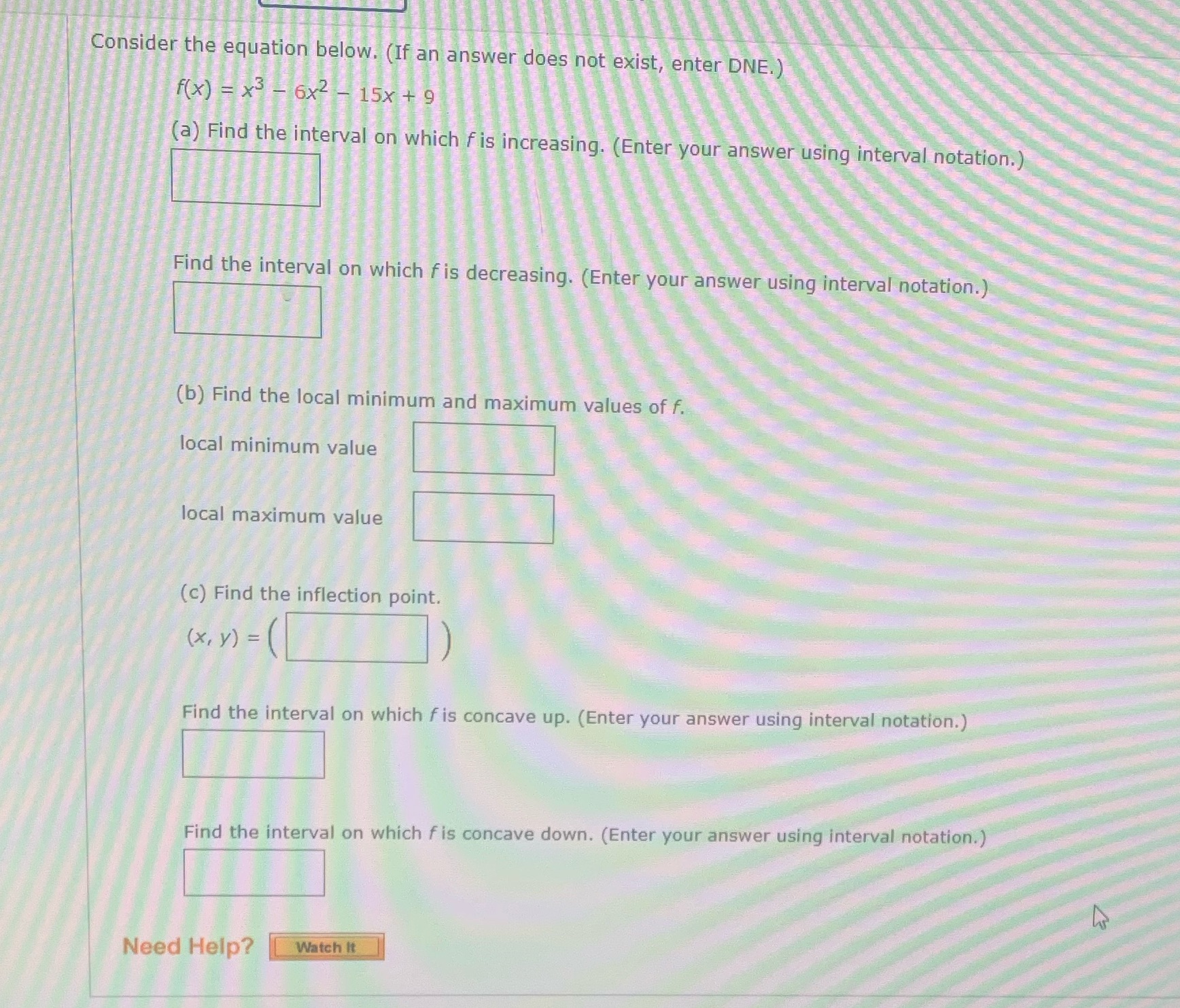  Consider the equation below. (If an answer does not exist, enter