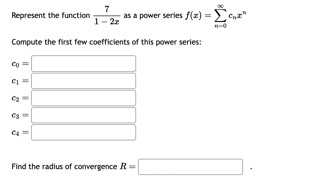 Find all the values of x such that the given series would
