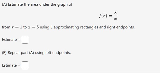 endpoint Riemann sum for y = on [3, 7] b) The rectangles