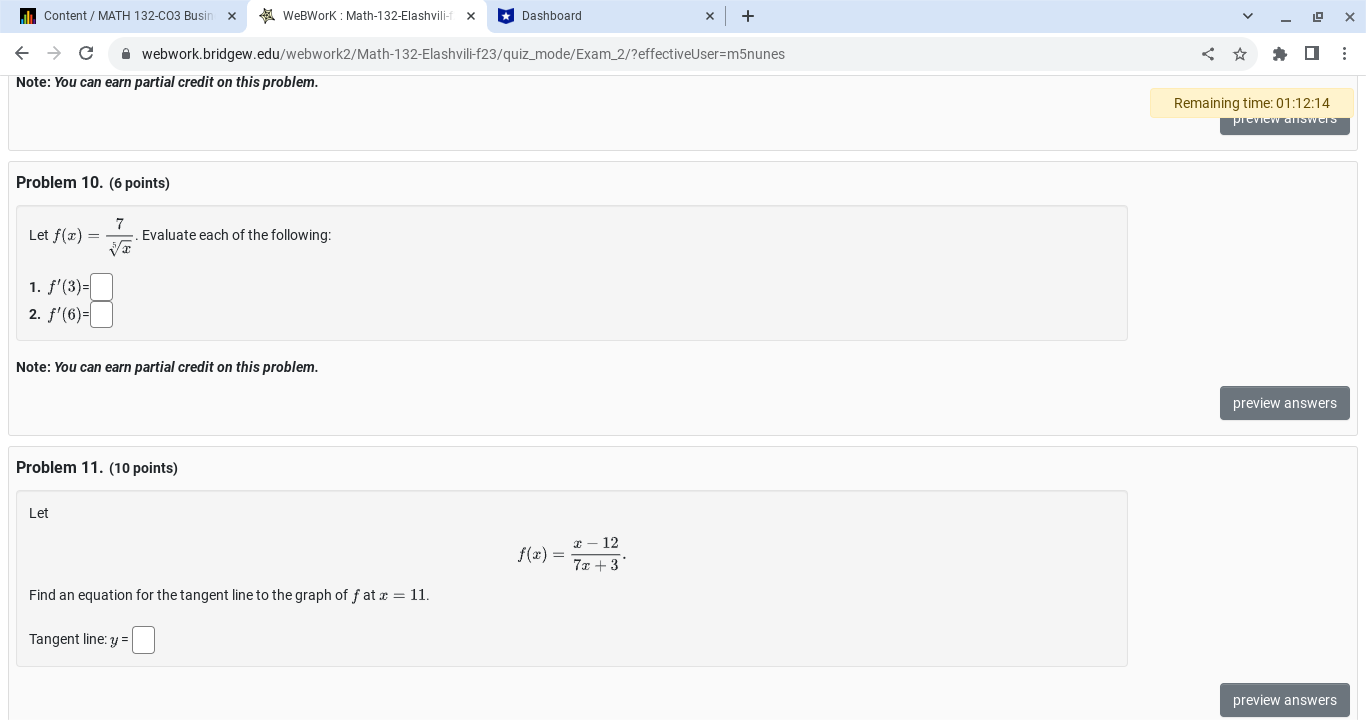 slope of the line tangent to f(x) at x = -2.(] (B)