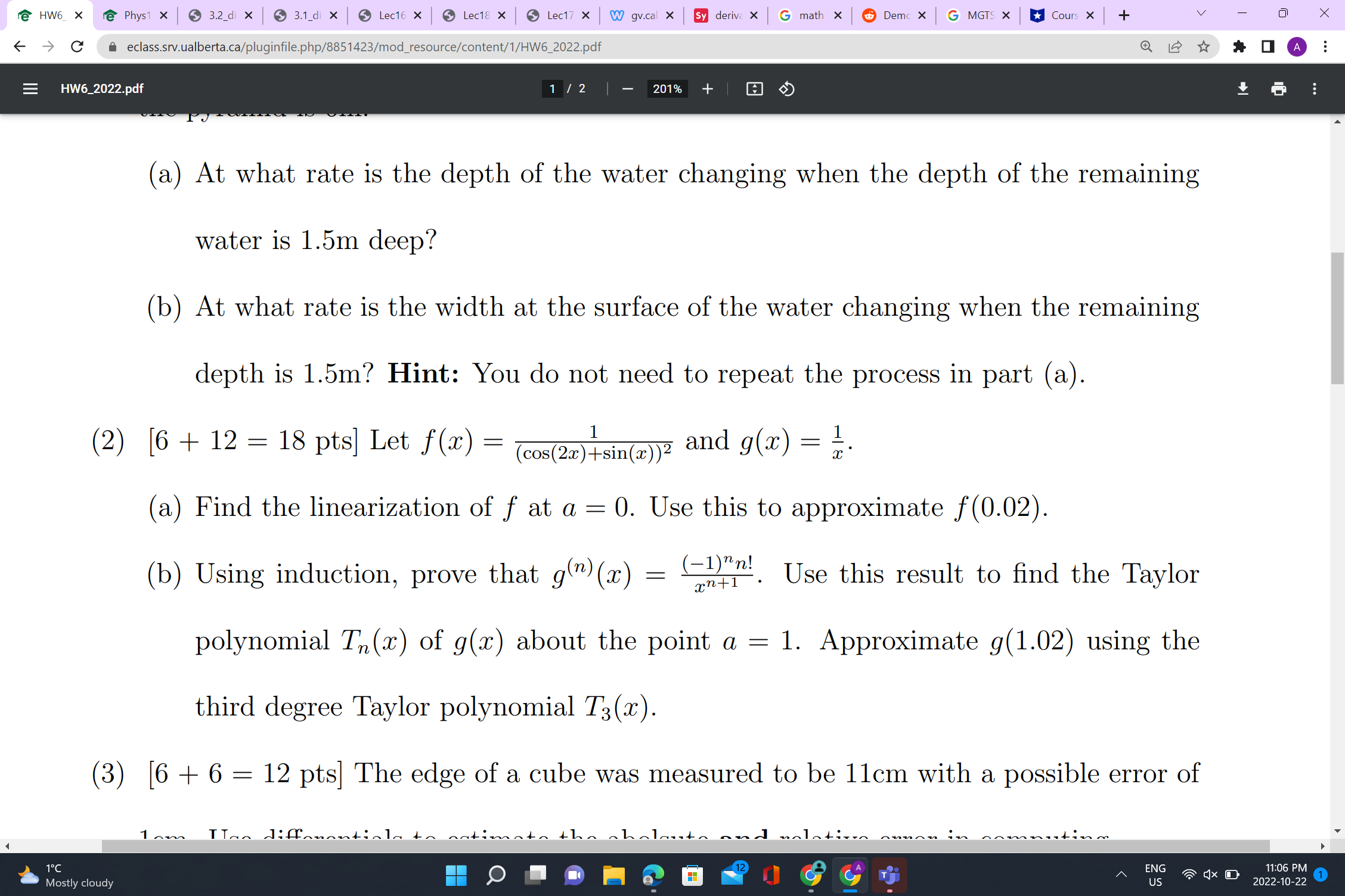 @ HW6 x @ Physi x I 3.2 di x I 3.1
