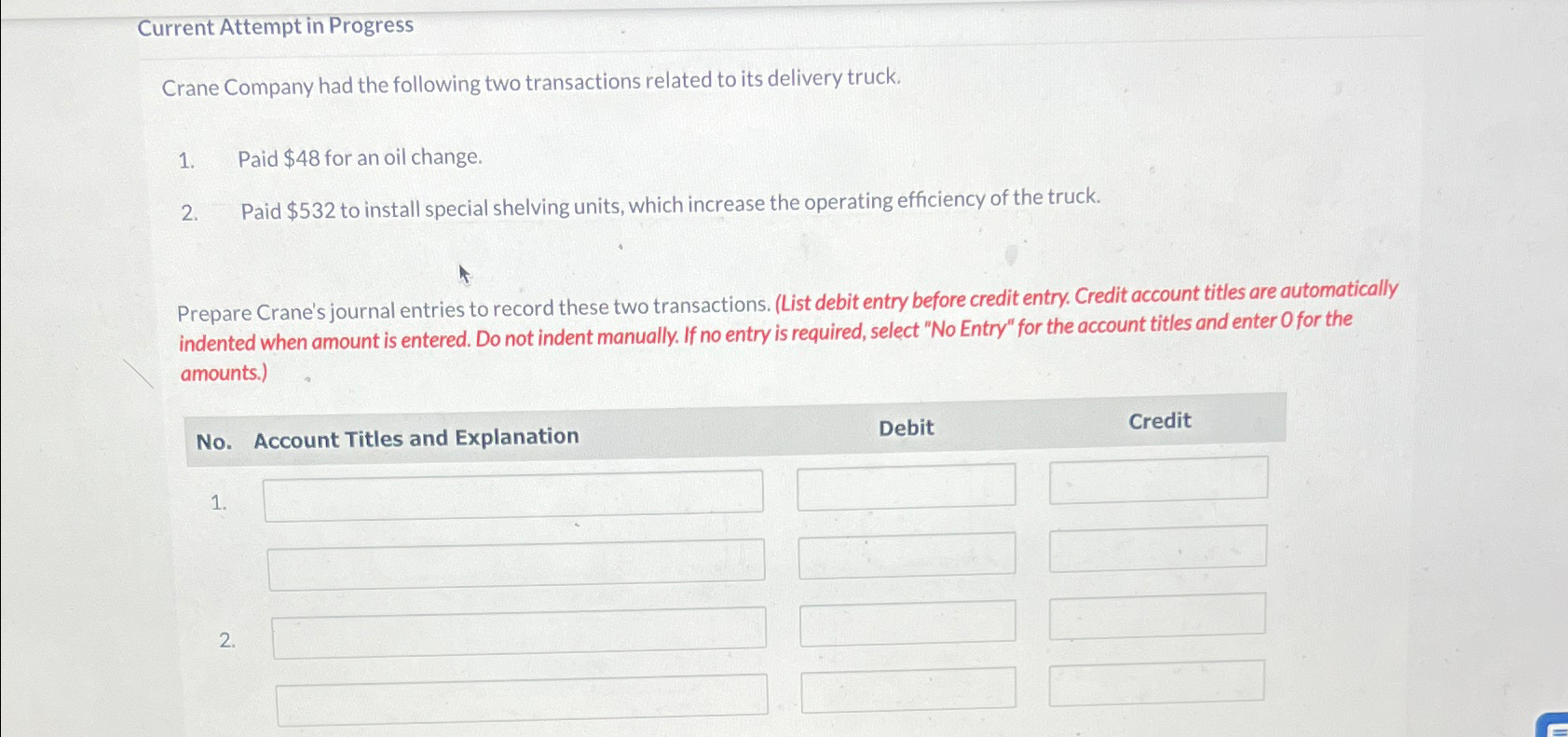 related to its delivery truck. Paid $48 for an oil change. Paid