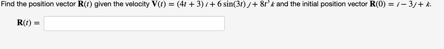 + 3j+ 2k. W!) = R(t) = Find the curvature x of