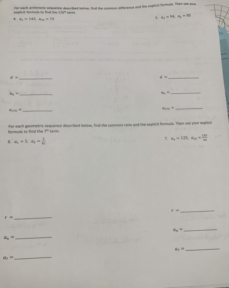 term of the geometric sequence described below. 01 = 4, F =