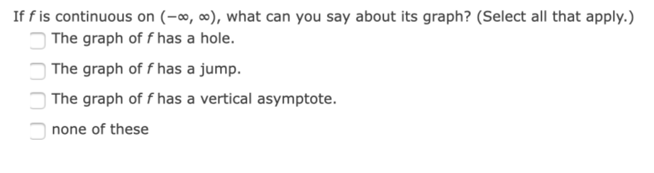 = 4 lim g(x) = -4 lim h(x) = 0, x -