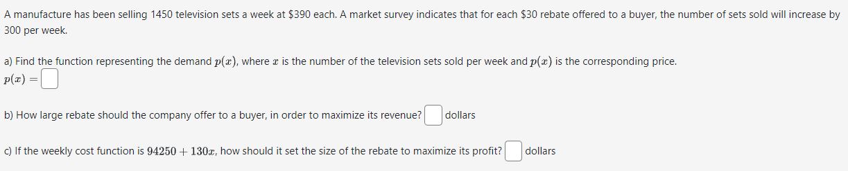 revenue from selling q items is R(q) = 450q - q2, and