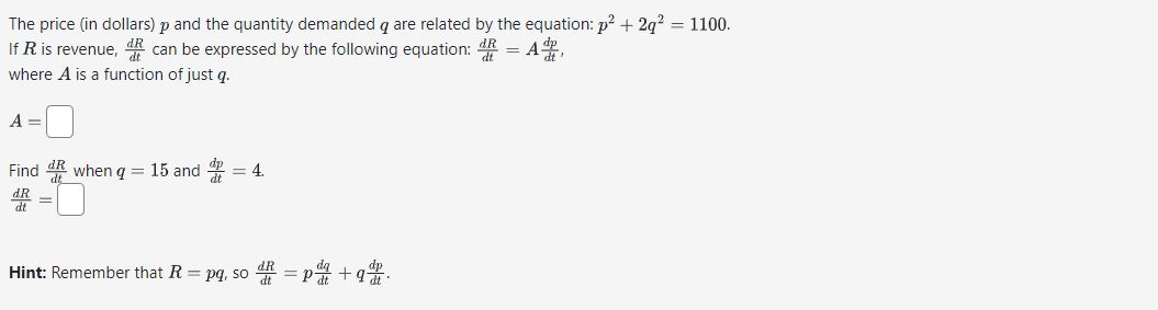 the total cost is C(q) = 100 + 5q. Write a function