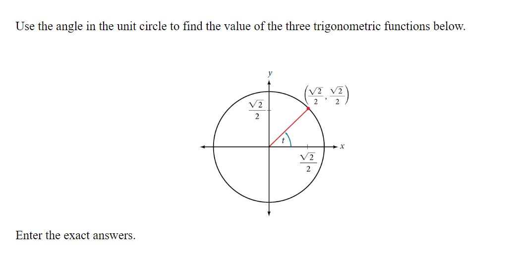 of the three trigonometric functions below. V2 V2 V2 2 2 2