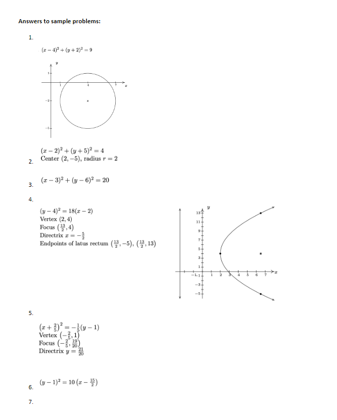 standard form and identify the vertex, focus parabola in standard and directrix
