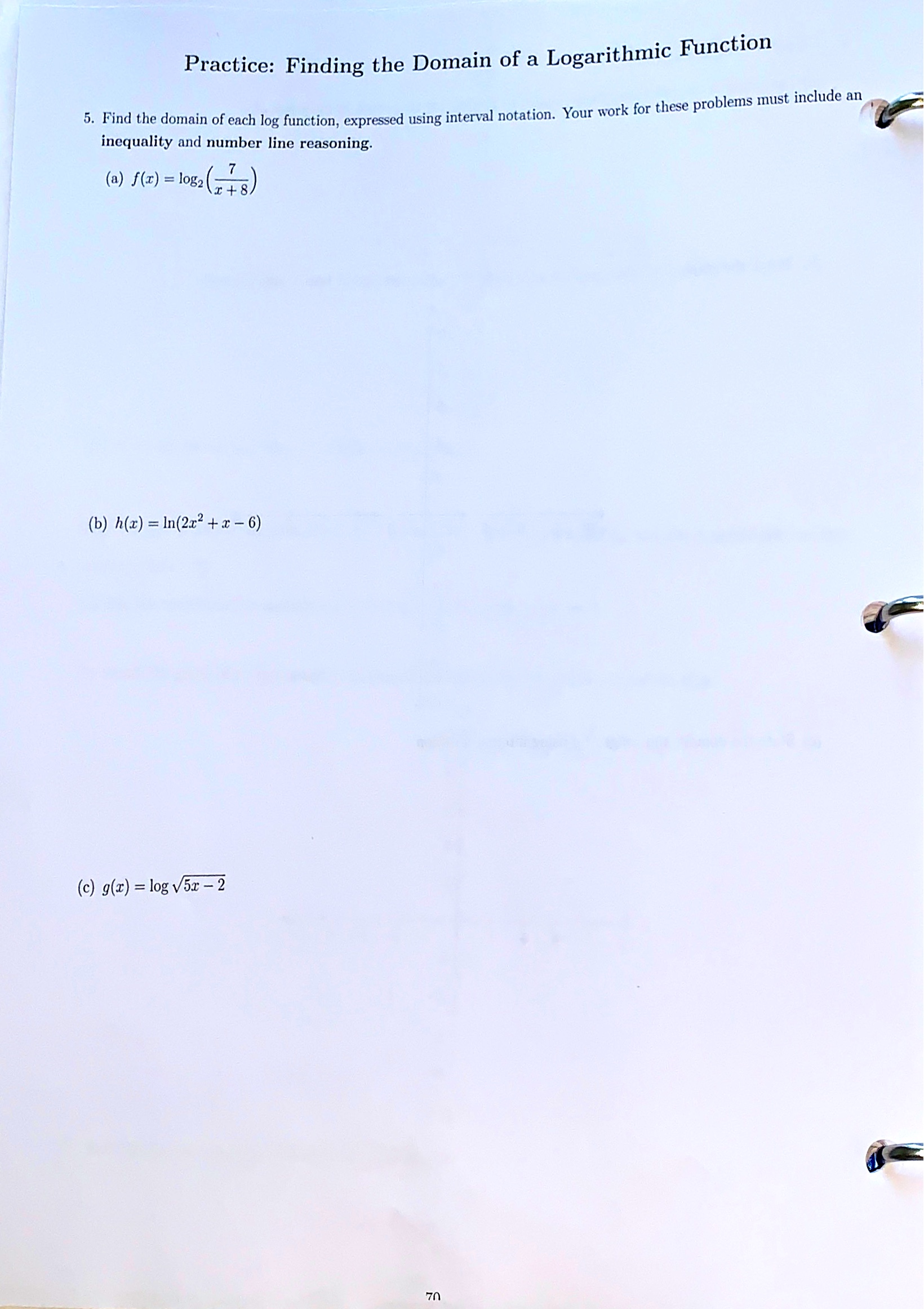 15. Solve the equation from #14 again, but this time start by