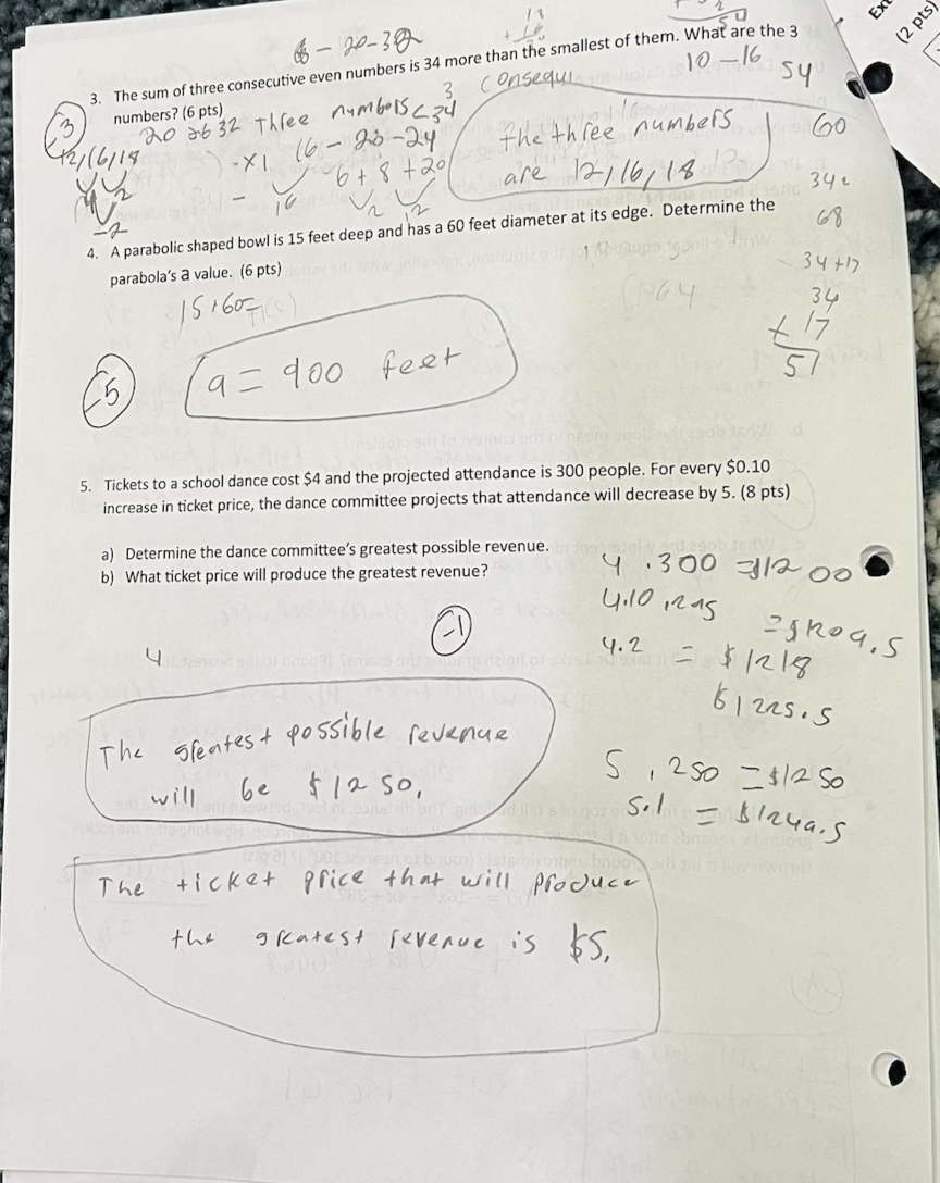 910 What is the equation of the line (4pts)? yzX - 4