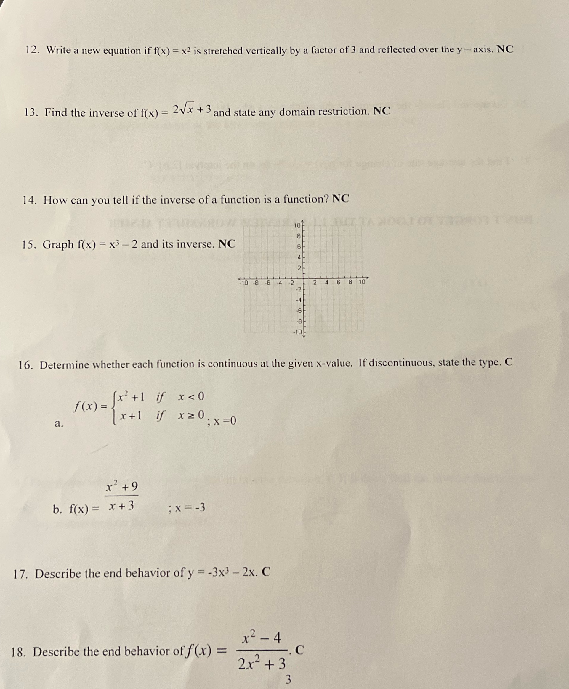 vertically by a factor of 3 and reflected over the y -