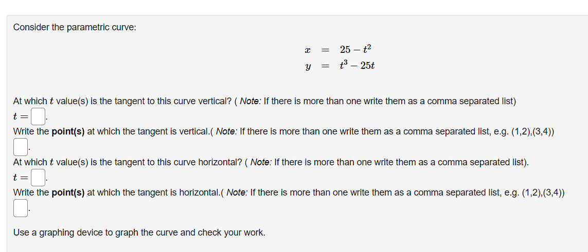 which if value(s) is the tangent to this curve horizontal? (Note: if