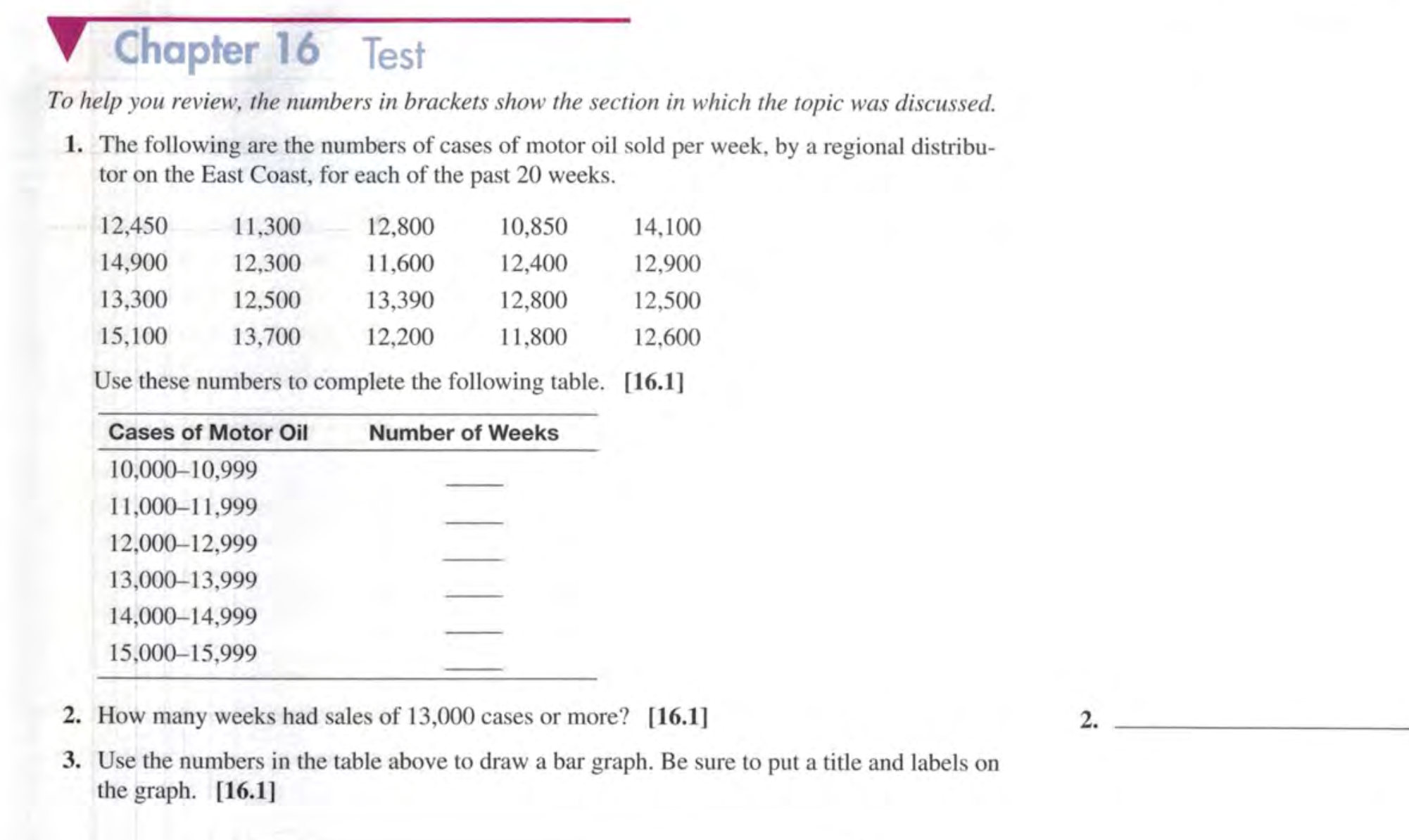 ' Chapter 16 Test To help you review, the numbers in