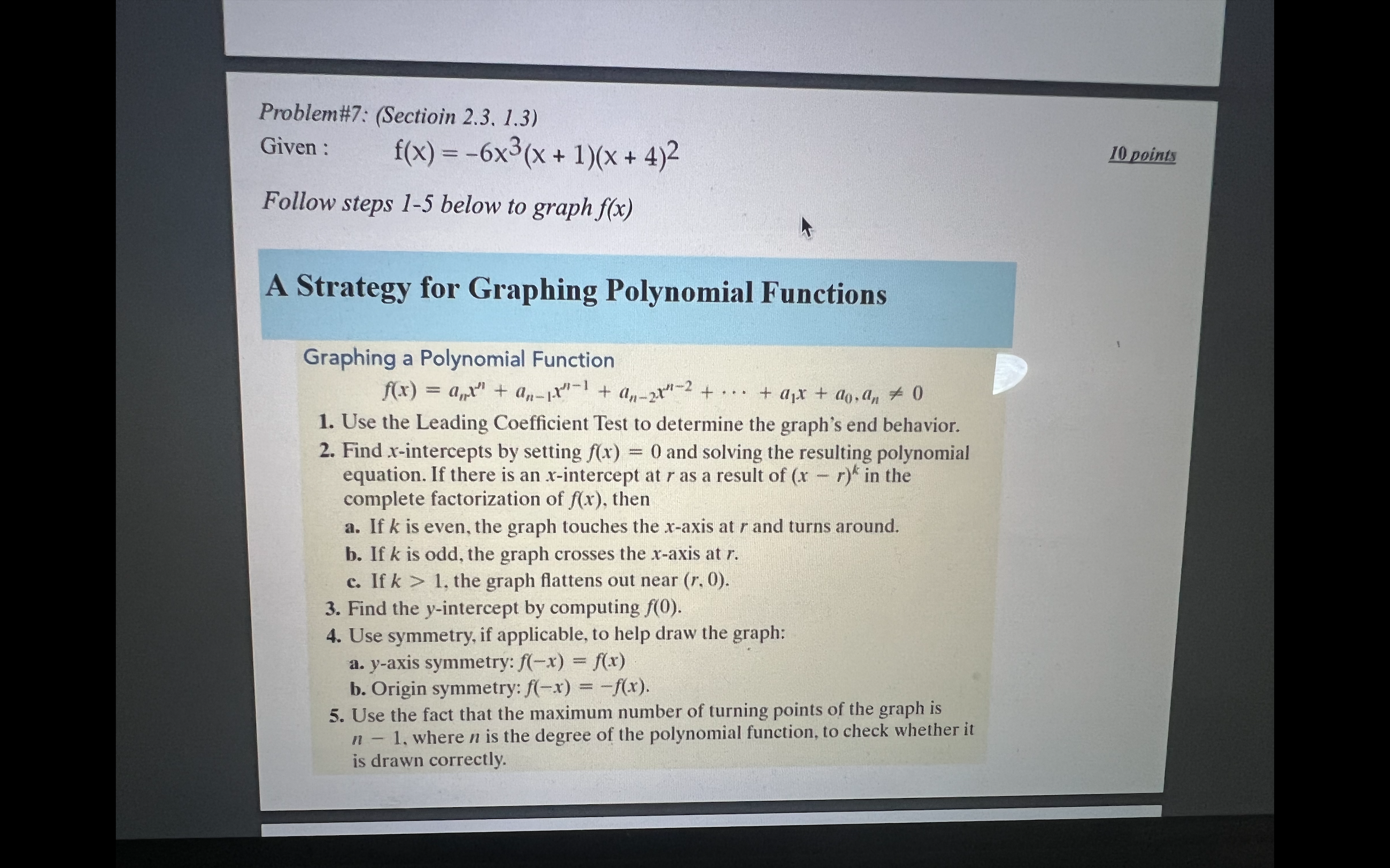 the graph ofxs optlanw Strategy for Grnphing a Rnonnl Function The following
