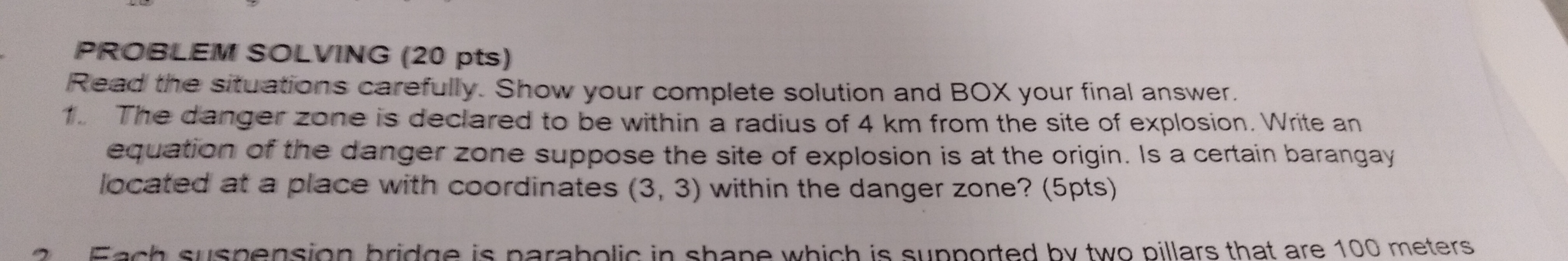 this is my test. give accurate answer and complete solution. send