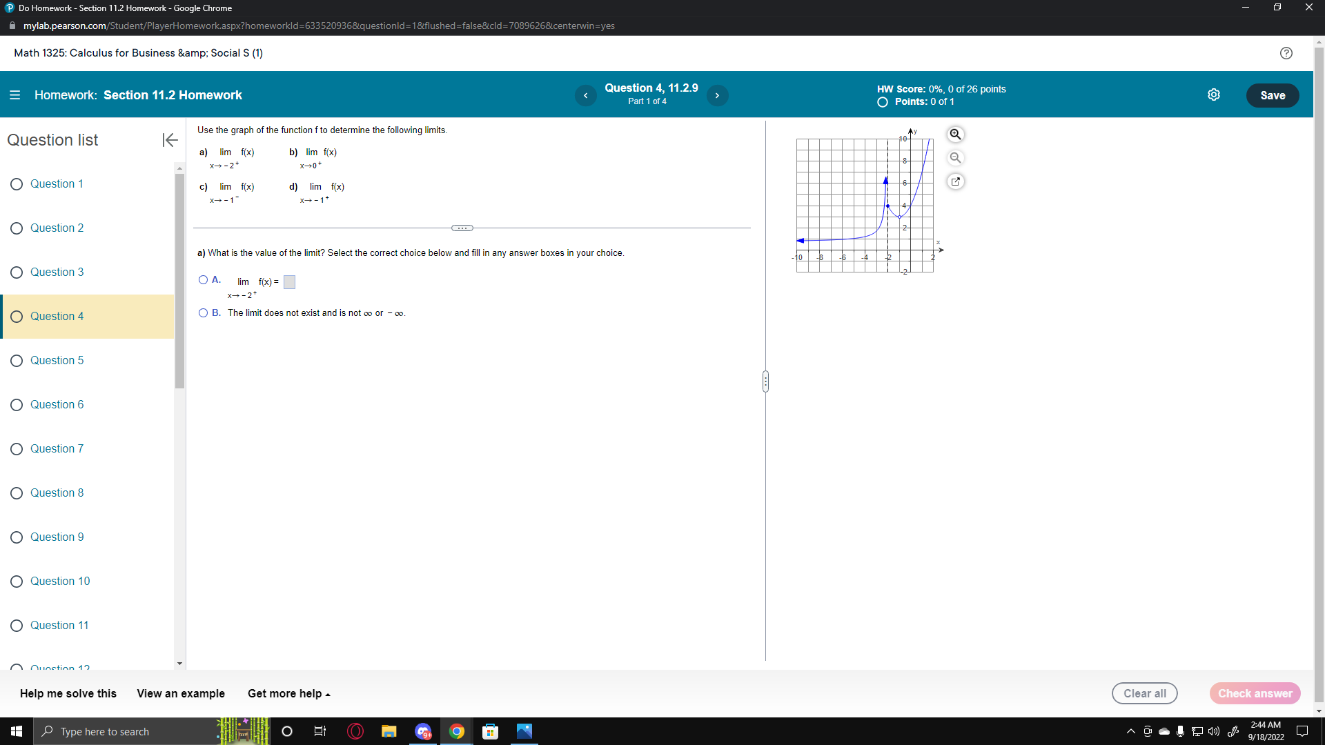 Homework - Section 11.2 Homework - Google Chrome mylab.pearson.com/Student/PlayerHomework.aspx?homeworkld=633520936&question &cld=70896268centerwin=yes Math 1325: