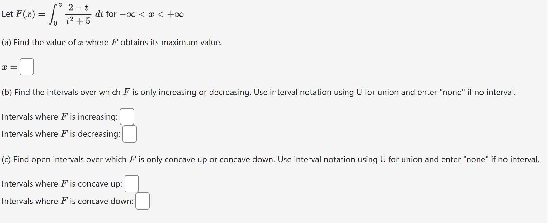the value of where F obtains its maximum value. (b) Find the